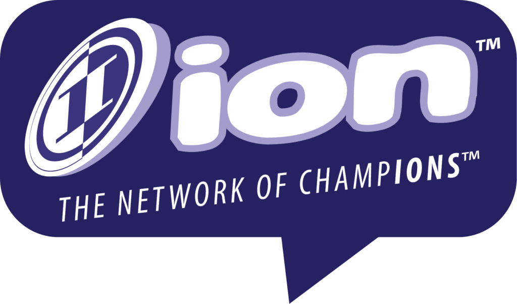 A purple banner with the word " vion " in white.