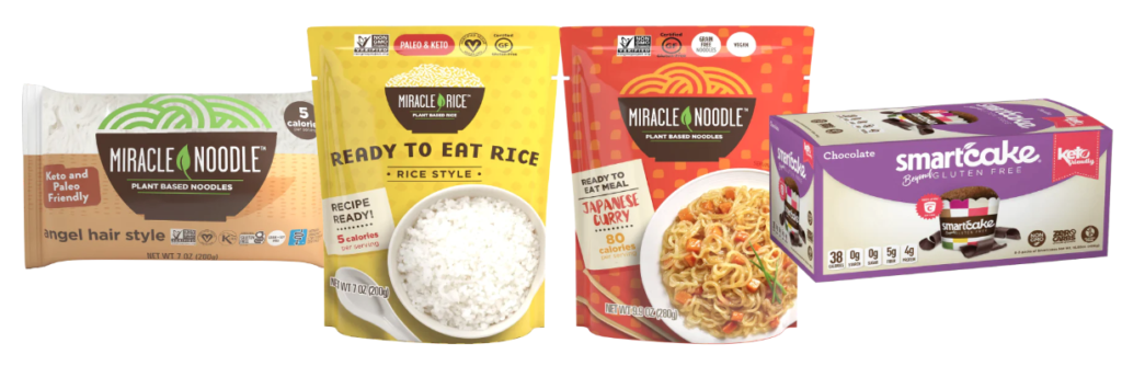 Two packages of noodles are shown side by side.