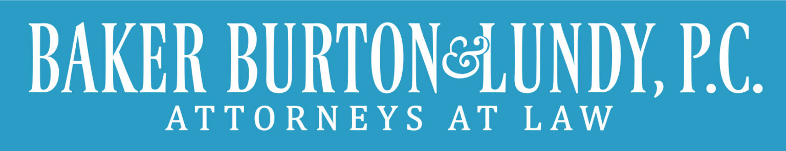 A blue banner with white letters that says burton & company attorneys at law.