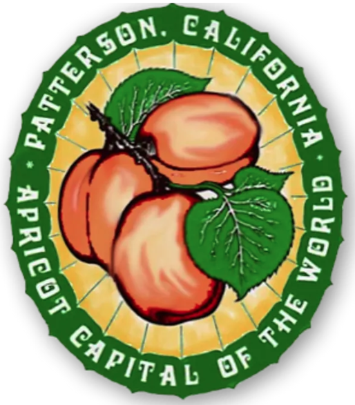A picture of the apricot capital of the world logo.