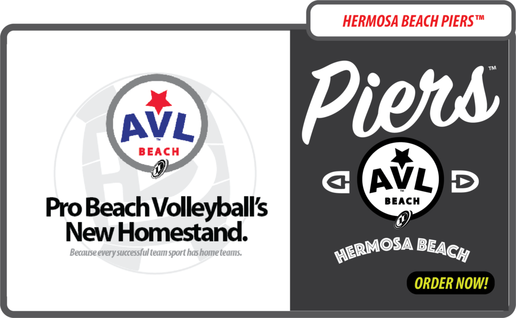 A logo for hermosa beach volleyball club and the same logo.